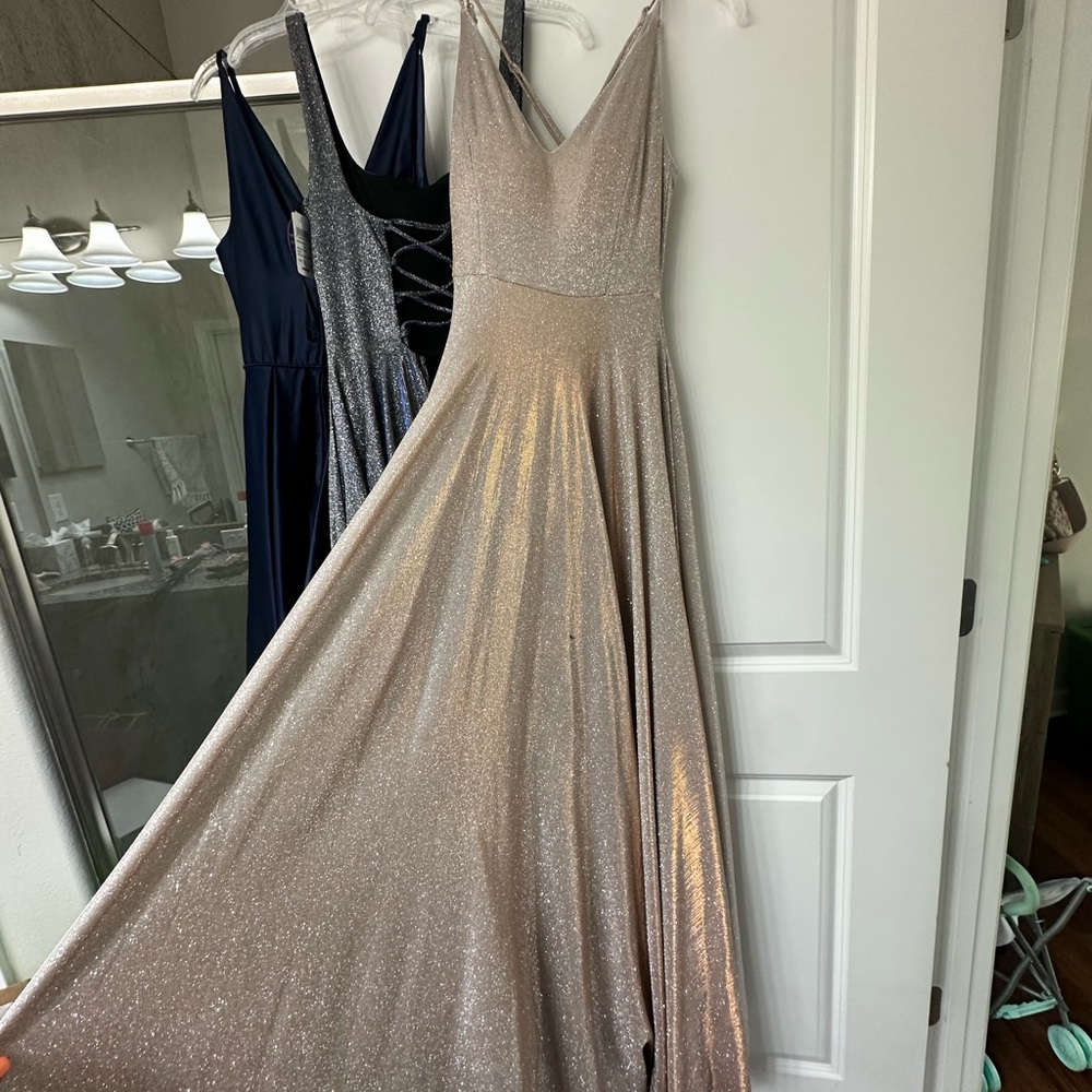 Windsor Shimmering Silver Prom Dress